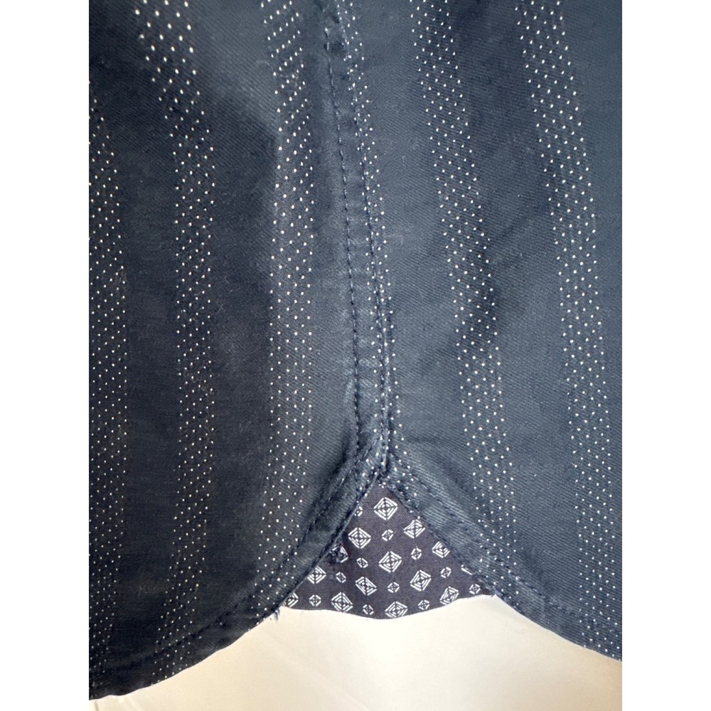 Ted Baker London Mens Navy Blue Stripe Short Sleeve Button Up Shirt Size XL - Picture 9 of 10